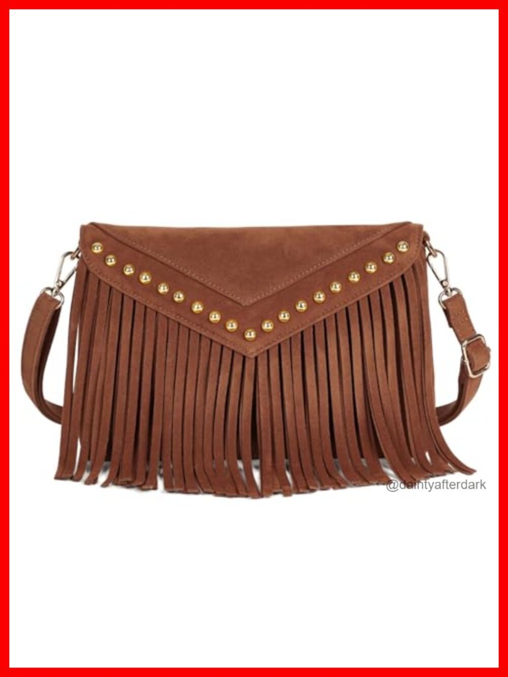 Faux Suede Fringe Western Crossbody Shoulder Bag Boho Purse